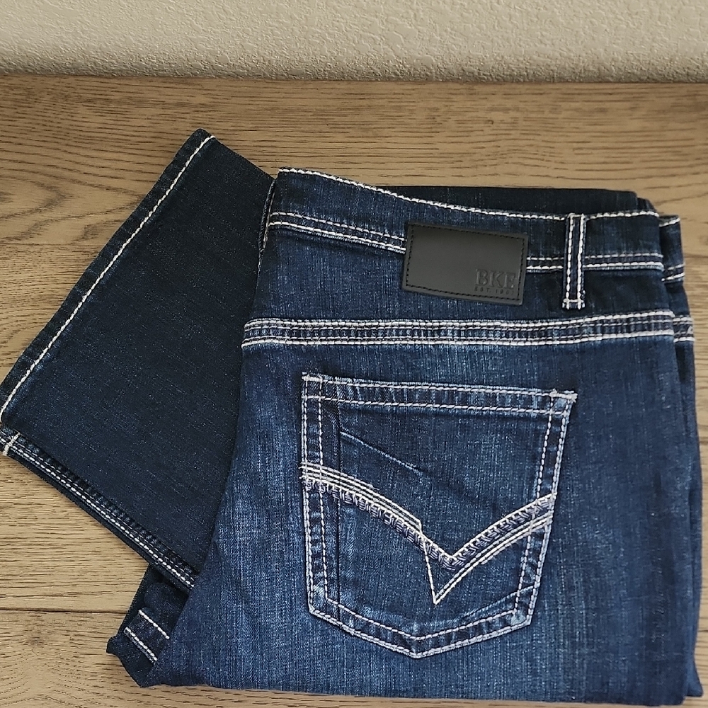 BKE Black Label Tyler Indigo Stretch Tall Jeans 40X36 NWOT.
